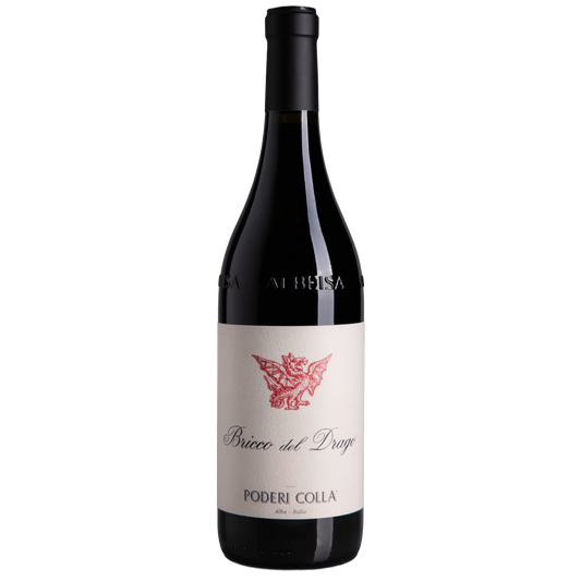 Bottiglia di Langhe Bricco del Drago, Poderi Colla, vino rosso del Piemonte