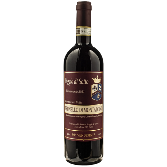 Bottiglia di Brunello di Montalcino DOCG 2021, 30ª vendemmia, Poggio di Sotto